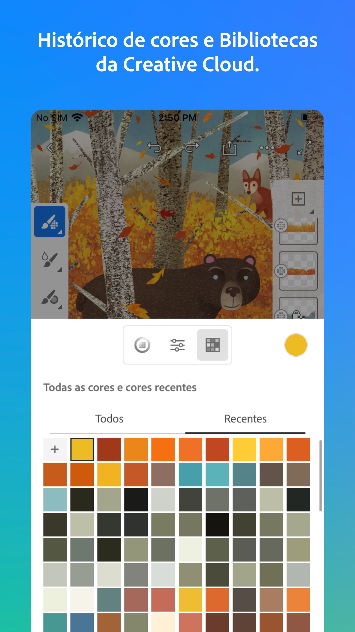 Screenshot do app Adobe Fresco - Desenhe e pinte