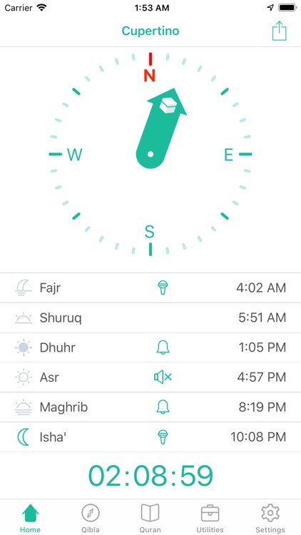 Muezzin - Prayer Times & Qibla