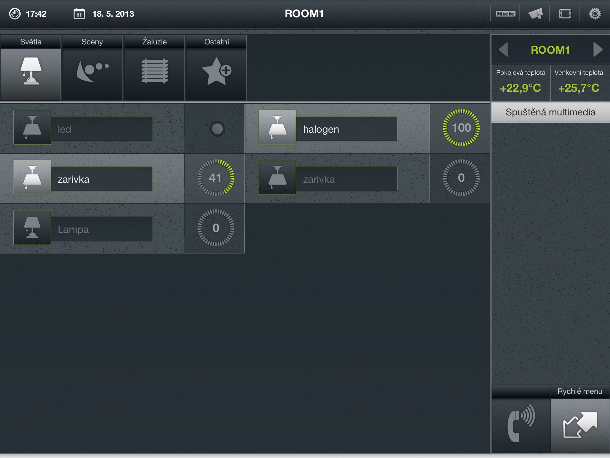 iNELS Home Control for iPad screenshot 2