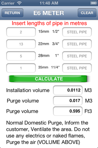 GB Gas Purging Calculator - náhled