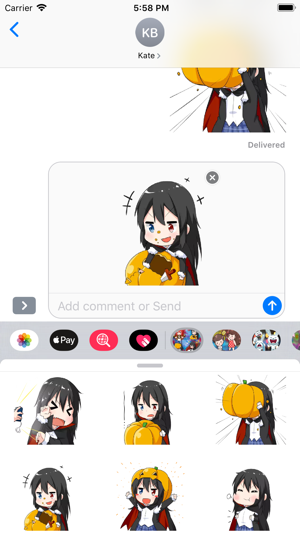 Kawaii Emoji Cute Girls Sticke(圖3)-速報App