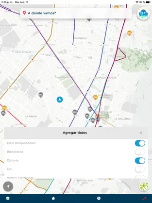 Captura de Pantalla 2 Mapas Bogotá Bici iphone