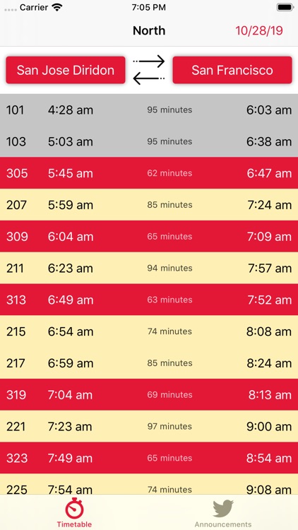 Caltrain Timetable