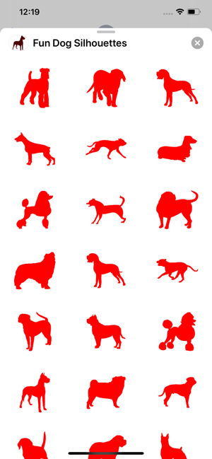 Fun Dog Silhouettes Stickers