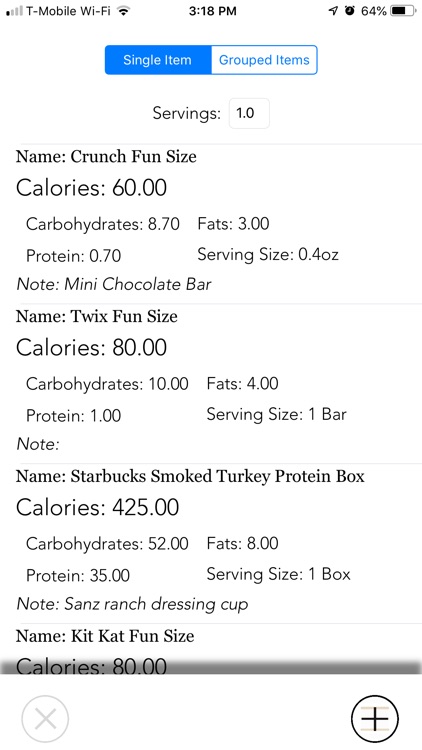 Life Nutrition Log