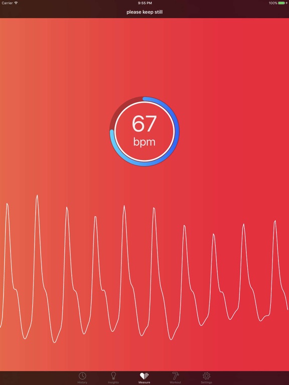 Cardiio - Heart Rate Monitor + 7 Minute Workout Exercise Routine for Cardio Health and Fitness screenshot