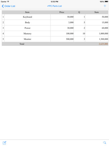 Invoice - Order List - náhled