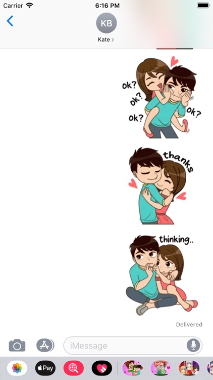 Cute Love Couple chat Stickers screenshot-3