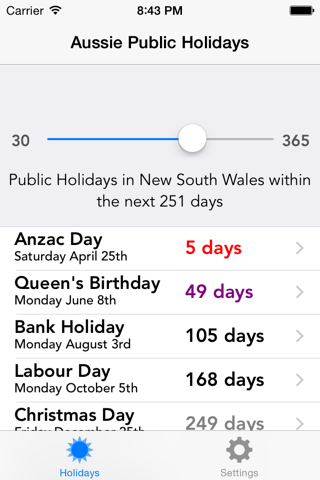 Aussie Public Holidays screenshot 2