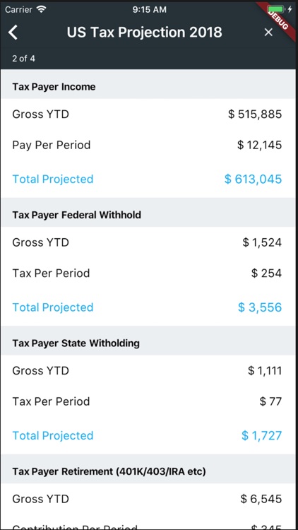 Tax Projection 2020