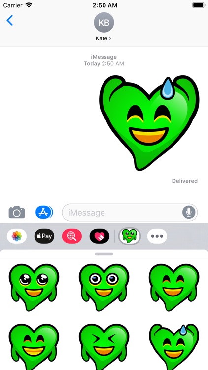 Green Hearts stickers