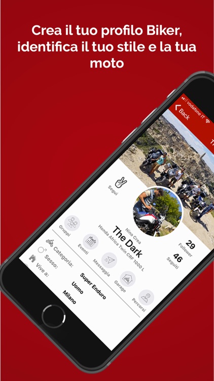 Bikerface app dei motociclisti