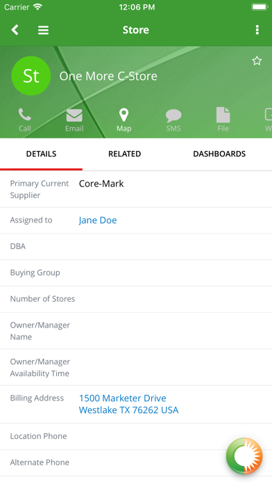 Core-Mark CRM screenshot 2