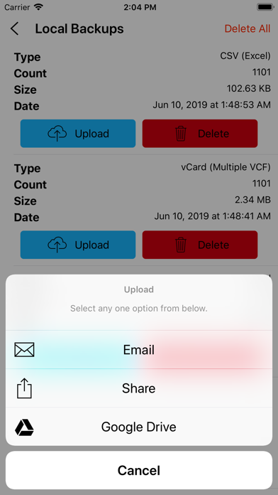 Contacts Backup Pro - Advanced screenshot 3