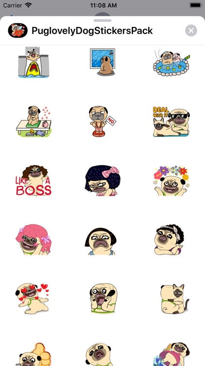 Pug love Dog Stickers Pack screenshot-6