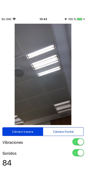 Ventana principal del Detector de luz ONCE