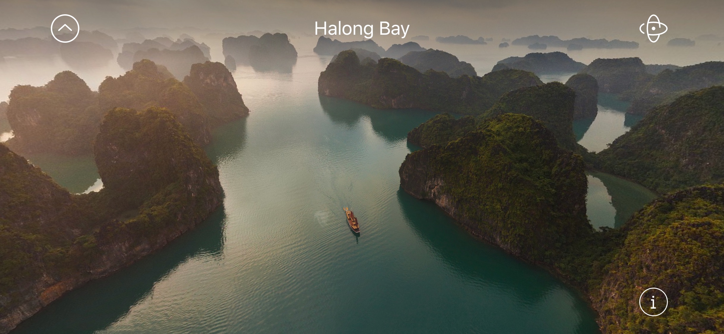 Screenshot do app AirPano Travel Book
