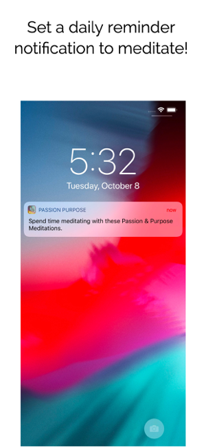 ‎Снимак екрана за медитације страсти и сврхе