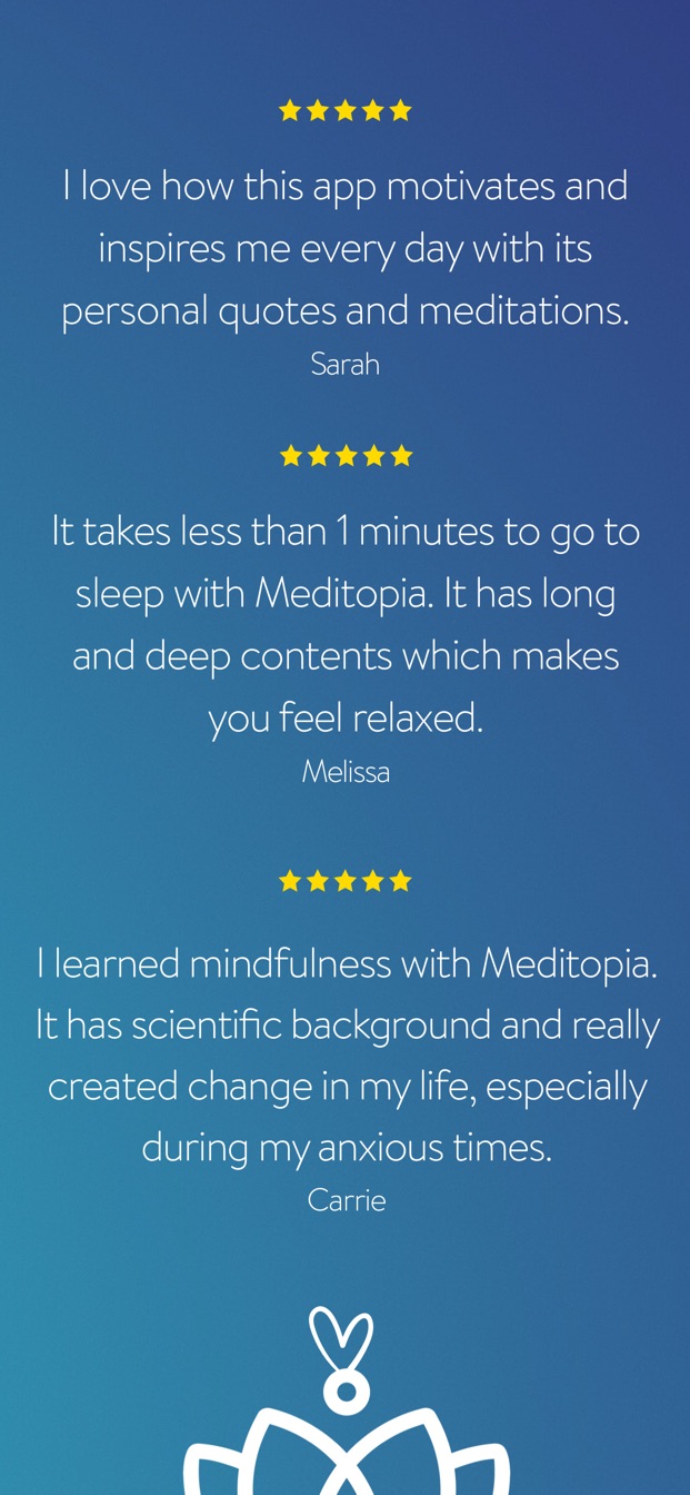 Meditopia Anxiety Motivation â¡ App Store Review âÂÂ
ASO Meditopia Anxiety Motivation â¡ App Store Review âÂÂ
ASO