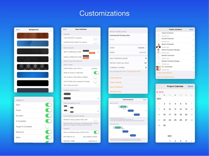 QuickPlan, Project Gantt Chart
