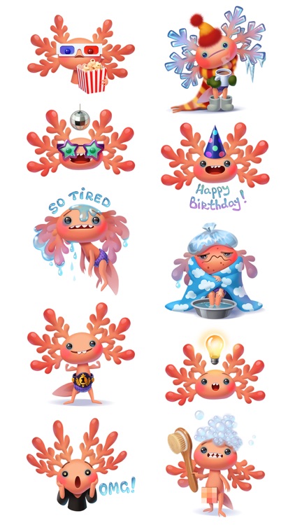 Axolotl Amby Stickers