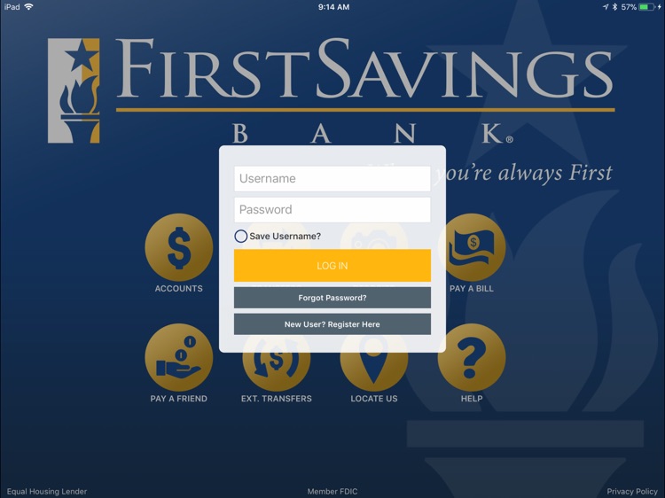 First Savings Bank,IN for iPad