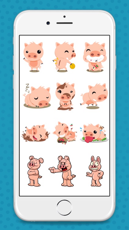 Animated Pink Pig Stickers