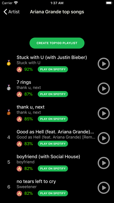 Top 100 for Spotify screenshot 3