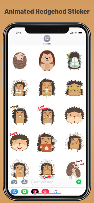 Animated HEDGEHOG Stickers Pac