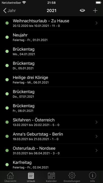 Jahresurlaub Planer app screenshot 6 by Tobias Forst - appdatabase.net