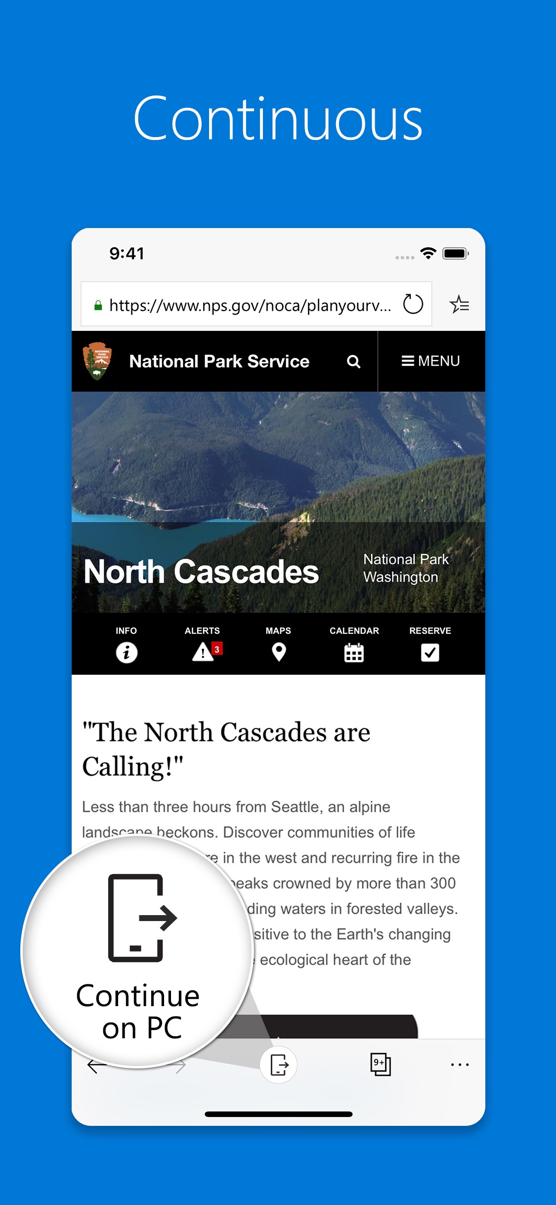 Screenshot do app Microsoft Edge
