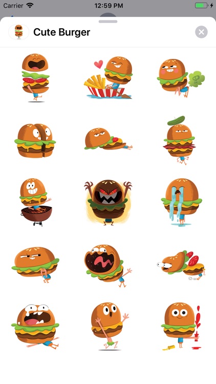 Cute Burger Sticker Pack