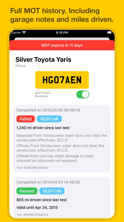 MOT Reminders & MOT History UK
