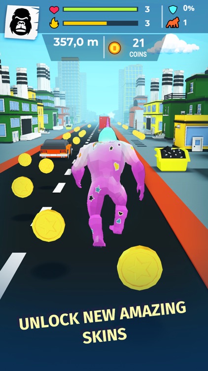 Kong Rage 3D: Dashy Crashy screenshot-3