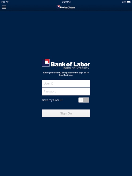 Bank of Labor Business Tablet