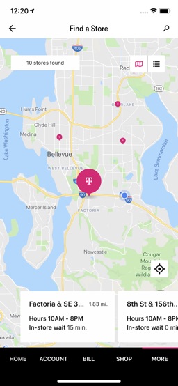 T-Mobile app screenshot