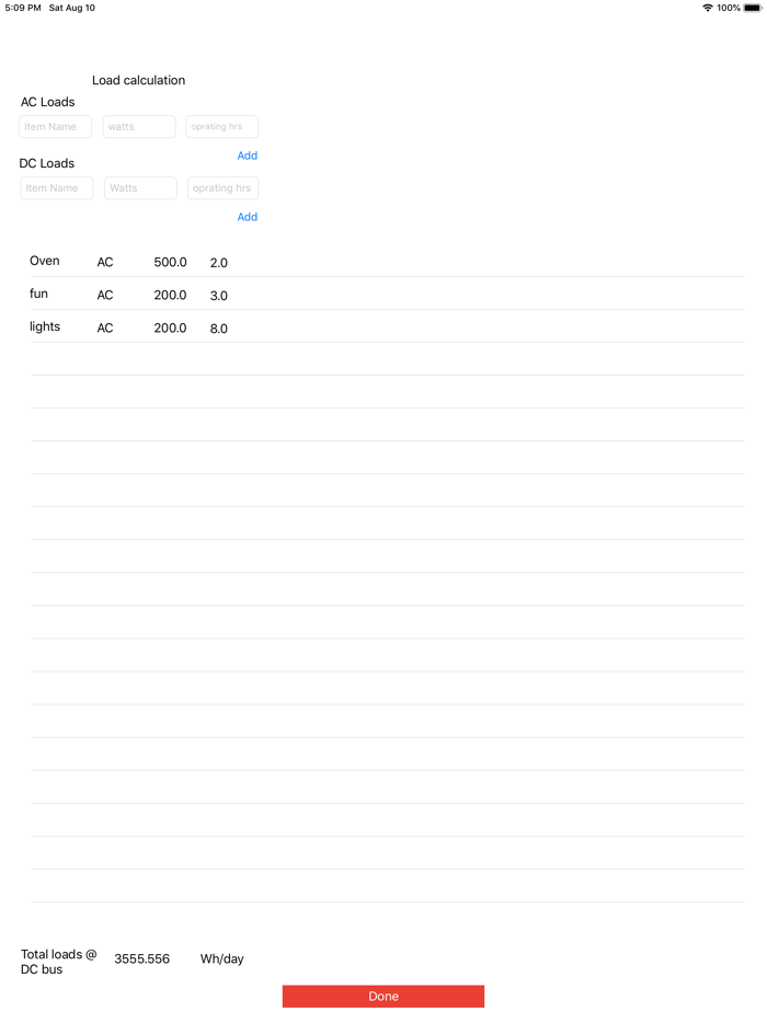 Solar Power System Calculation
