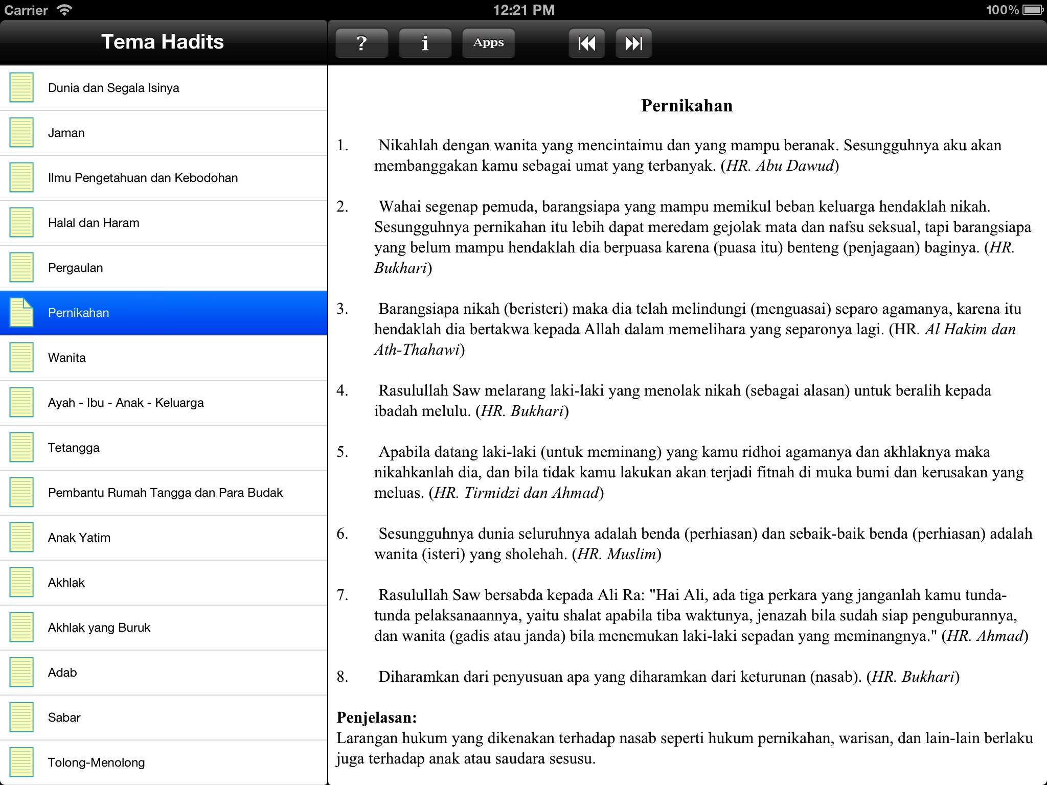 Paket Hadits for iPad screenshot 2