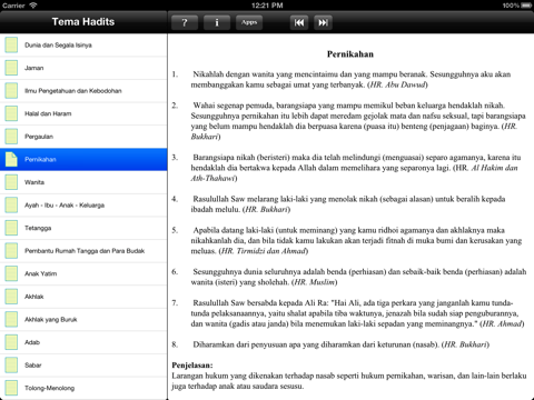 Paket Hadits for iPad - náhled