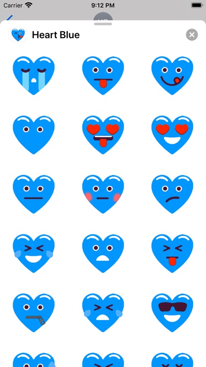 Heart Blue Love Emoji Stickers