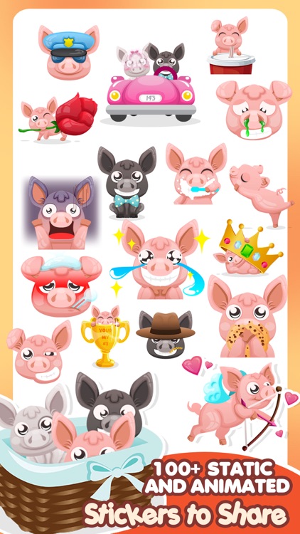 Mini-Pig Pet Emoji Stickers