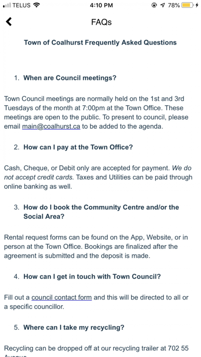 Town of Coalhurst Mobile App screenshot 2