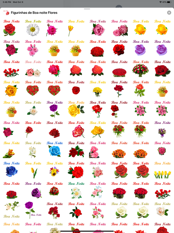Figurinhas de Boa noite Flores