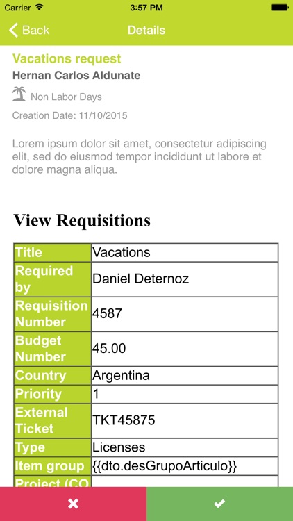 Globant Approvals Tool