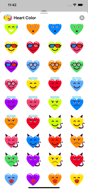 Heart Face Multicolor Stickers(圖5)-速報App