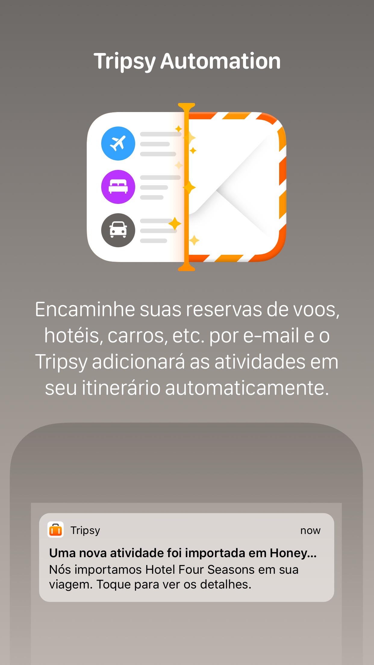 Screenshot do app Tripsy