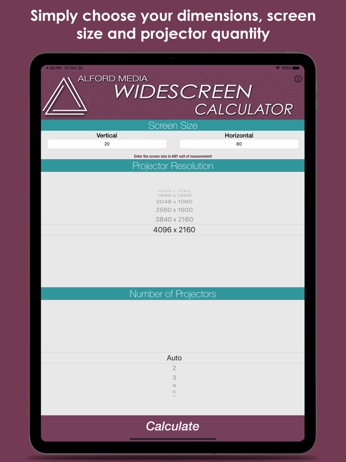 Alford Widescreen Calculator