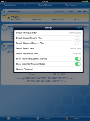 Toledo PathLabs App for iPad - náhled