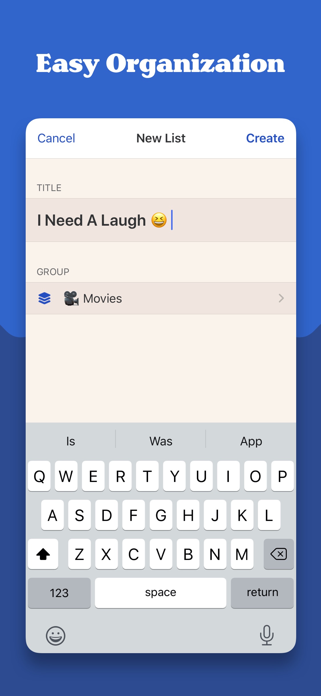 Screenshot do app Sofa: Downtime Organizer