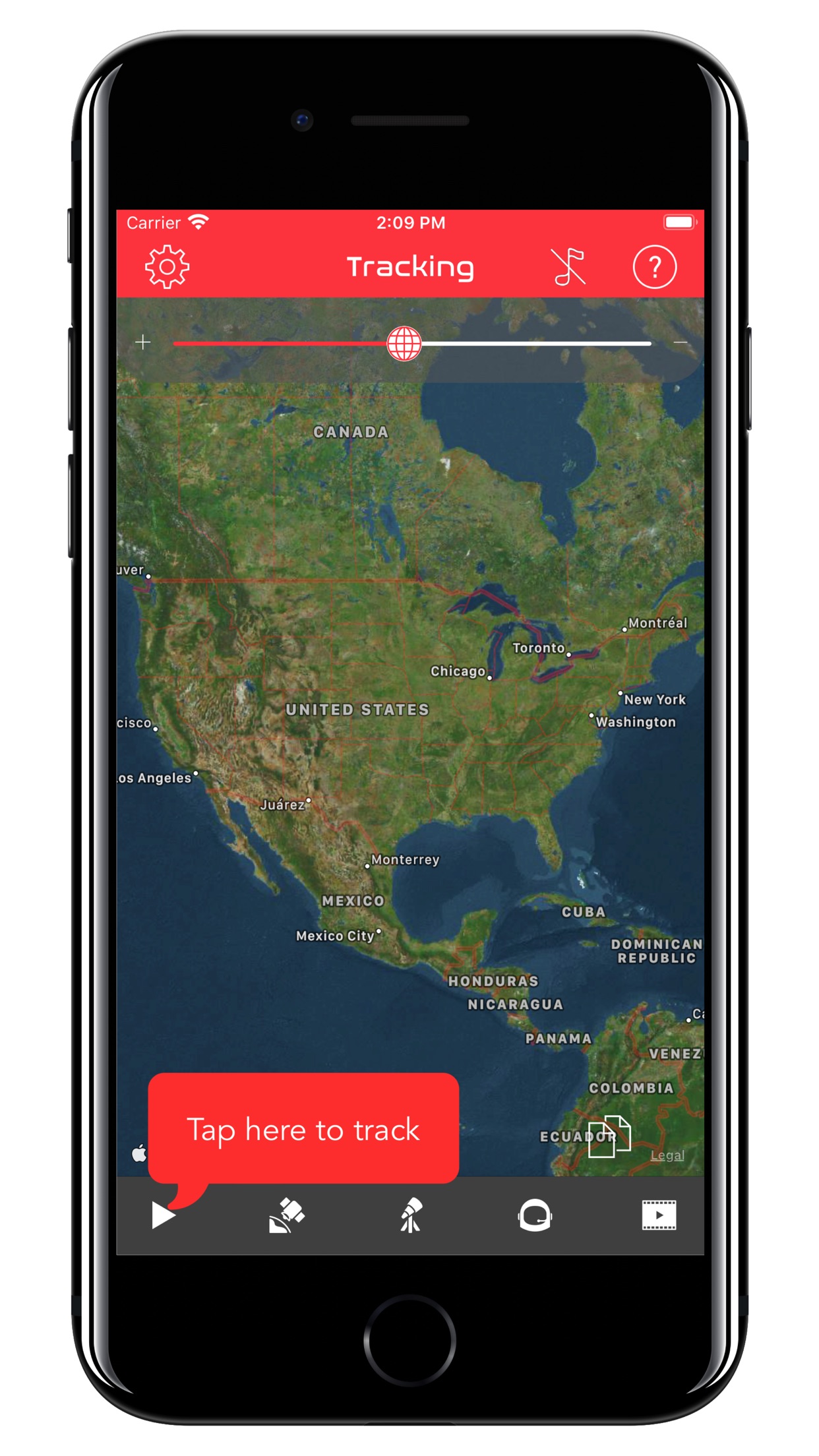 Screenshot do app ISS Real-Time Tracker
